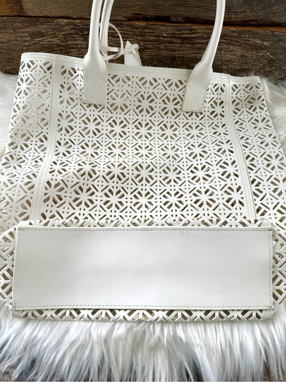 TORY BURCH | Patent Perforated North South PVC Tote